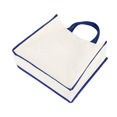 Bolsa de Tote personalizada em branco Quadrado Bottom Canvas de algodão Bolsa de compras para publicidade