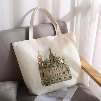 Promoção Custom Shoulder Durable Cotton Canvas Shopping Tote Bag com grande capacidade