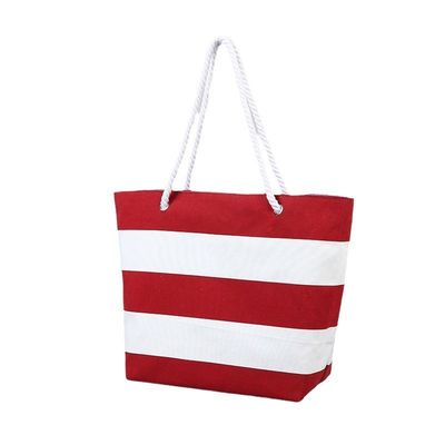 Sacos de tela portáteis com listras Sacos de compras personalizados com logotipo