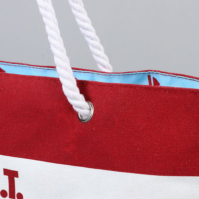 Sacos de tela portáteis com listras Sacos de compras personalizados com logotipo