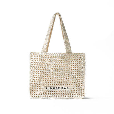 Logotipo de bordado personalizado algodão crochê Summer Lady Beach Bag para aventuras da vida diária