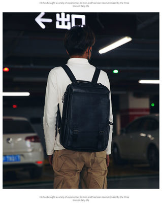 20-37 Litros Capacidade Mochila Softback para Saco de Negócios e Saco Escolar de Couro para Homens