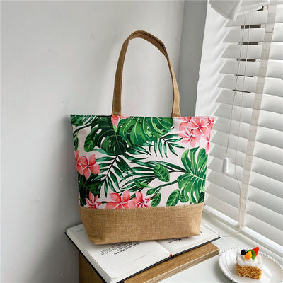 Soft-loop Style 2024 Logotipo Impresso de Moda Bolsa de Compras Personalizada de Praia para Mulheres