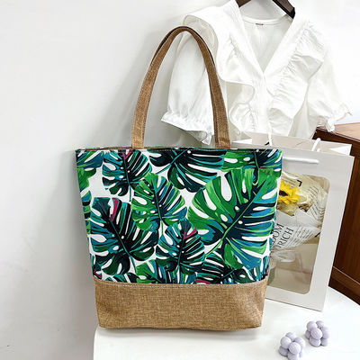 Soft-loop Style 2024 Logotipo Impresso de Moda Bolsa de Compras Personalizada de Praia para Mulheres