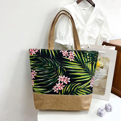 Soft-loop Style 2024 Logotipo Impresso de Moda Bolsa de Compras Personalizada de Praia para Mulheres