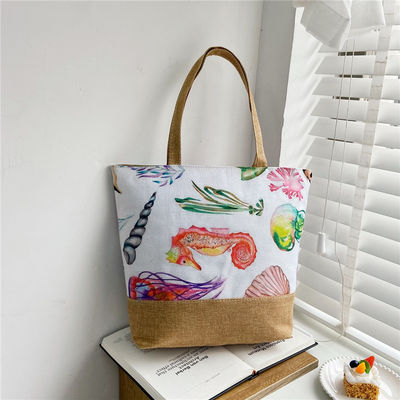 Soft-loop Style 2024 Logotipo Impresso de Moda Bolsa de Compras Personalizada de Praia para Mulheres