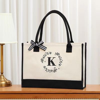 Sacos de compras de cor personalizada Saco de lona grande Tote com carta de design personalizada
