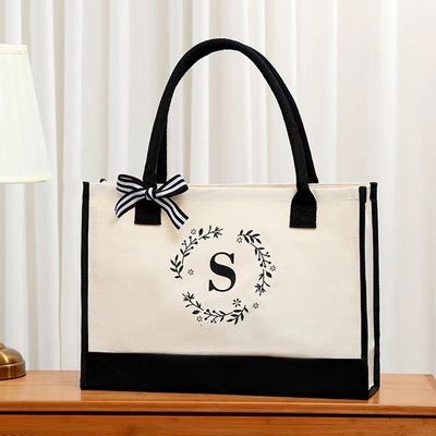 Sacos de compras de cor personalizada Saco de lona grande Tote com carta de design personalizada