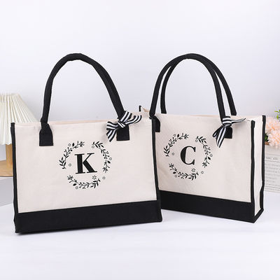Sacos de compras de cor personalizada Saco de lona grande Tote com carta de design personalizada