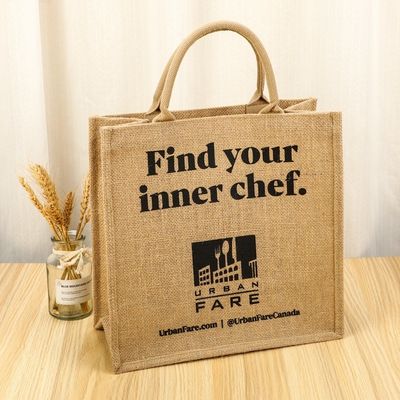 Bolsa de Tote de Jute de Burlap Pequena Personalizada para Compras Cor Personalizada e Aceitável OEM / ODM