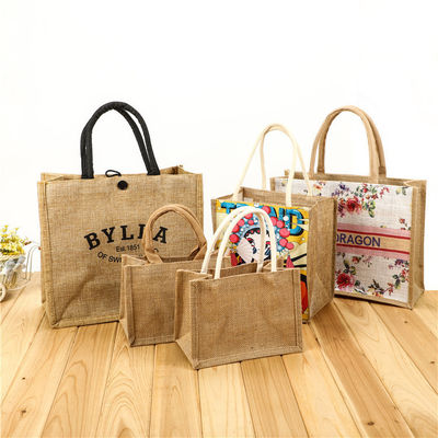 Bolsa de Tote de Jute de Burlap Pequena Personalizada para Compras Cor Personalizada e Aceitável OEM / ODM
