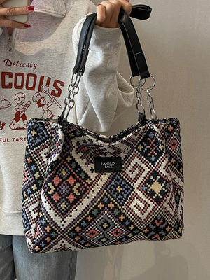 Impressão de padrão Impressão de lona Saco de compras Saco de tapeçaria durável para promoção