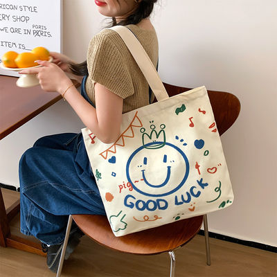 O mais novo estilo de moda logotipo personalizado algodão de lona saco com promoção de fecho.