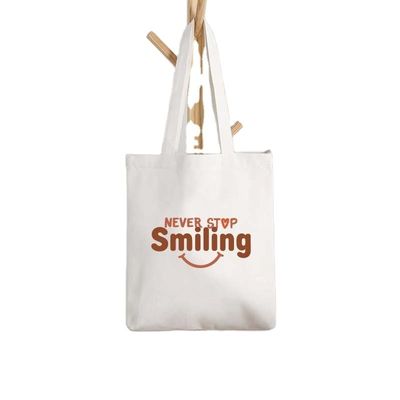 Vida Diária Logotipo Impresso Personalizado Saco de Algodão Tote Foldable Saco de Compras Reutilizável