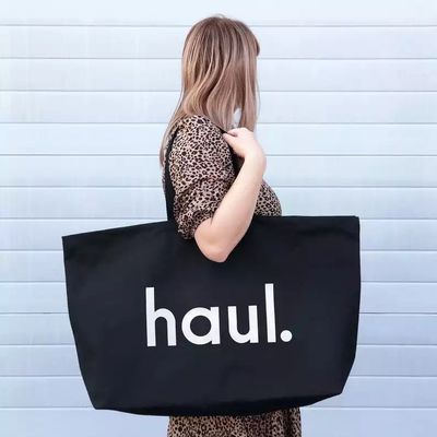 Logotipo personalizado Saco de compras de algodão natural para mulheres e compras