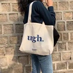 Logotipo personalizado Saco de compras de algodão natural para mulheres e compras