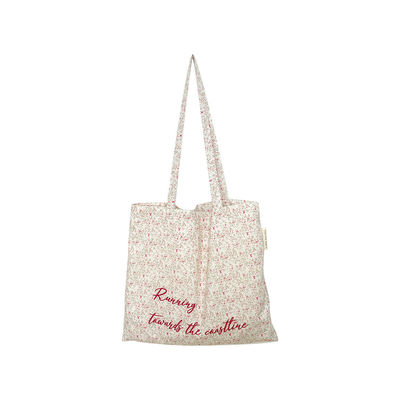 Bolsa de plástico rosa floral de praia natural de lona bolsa de ombro para mulheres