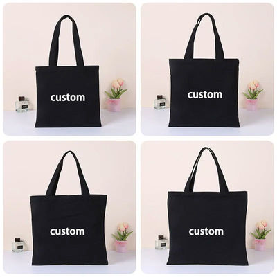 O mais novo logotipo personalizado da moda Eco-friendly Canvas Tote Bag com fecho e bolso