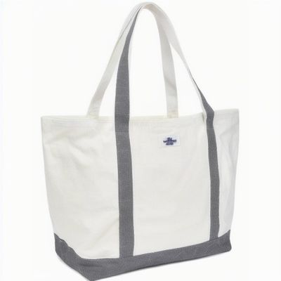 O mais novo logotipo personalizado da moda Eco-friendly Canvas Tote Bag com fecho e bolso