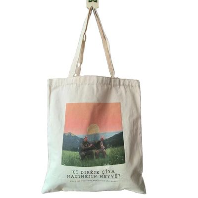 Logotipo Impresso Personalizado Regalos de algodão durável de lona de compras Tote Bag com cor personalizada