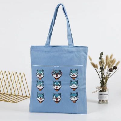Diária da Escola Vida Impressão Personalizada Logotipo Reutilizável Plain Negro Amigável Algodão Canvas Tote Bag