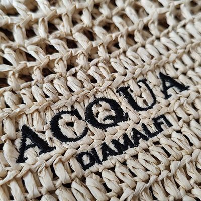 Saco de piquenique de alta capacidade de estilo coreano para mulheres de palha com logotipo personalizado