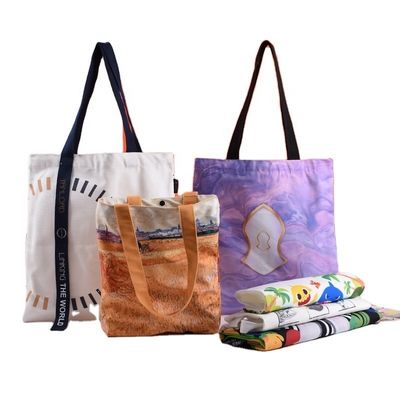 Sacos de Tote de Sublimação Logotipo personalizado impresso para saco de lona de grande capacidade reutilizável