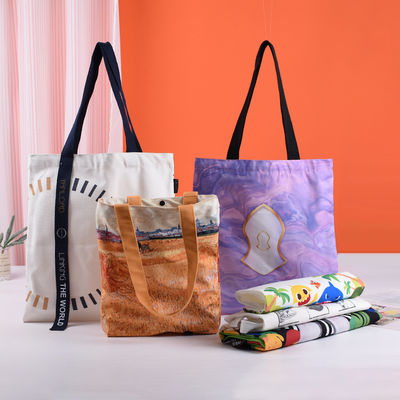 Sacos de Tote de Sublimação Logotipo personalizado impresso para saco de lona de grande capacidade reutilizável