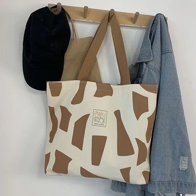Saco de compras ecológico personalizado Saco grande de lona de algodão para mulheres Saco de fim de semana reciclado