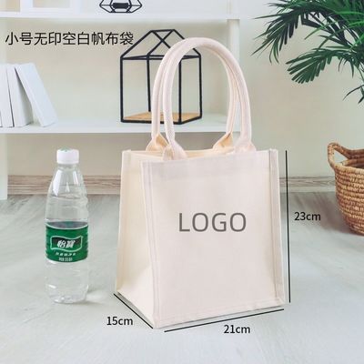 Outlet em branco Logotipo personalizado Impressão de lona Sacos de algodão para a vida escolar diária
