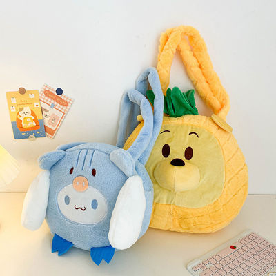 Bolsa de compras Plush Tote Logotipo personalizado Imprimir Bolsa de mão feminina para promoção de presentes de férias