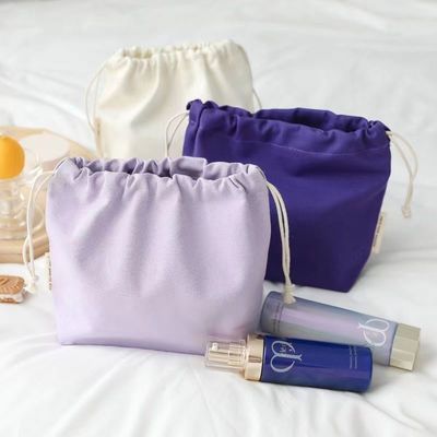 Saco de cordas de tecido de algodão orgânico de canvas de reciclagem de cor de doces personalizado para embalagem