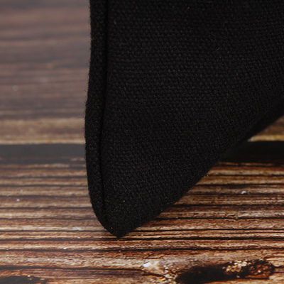 Saco simples preto de algodão de lona ecológico com logotipo impresso sob medida