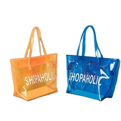 Luxo impermeável transparente bolsa de mão cosmética feminina maquiagem personalizada bolsa Tote Saco com logotipo