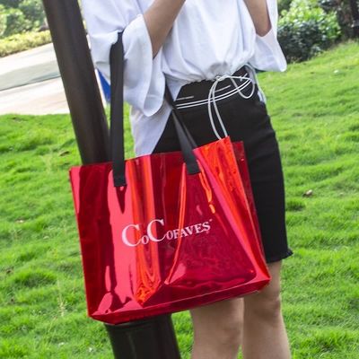 Luxo impermeável transparente bolsa de mão cosmética feminina maquiagem personalizada bolsa Tote Saco com logotipo