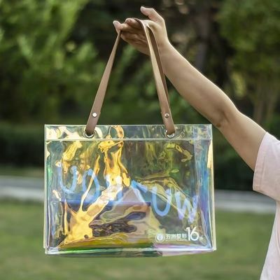 Cosméticos conveniência mais recente moda personalizada eco grande impermeável limpo bolsa de compras