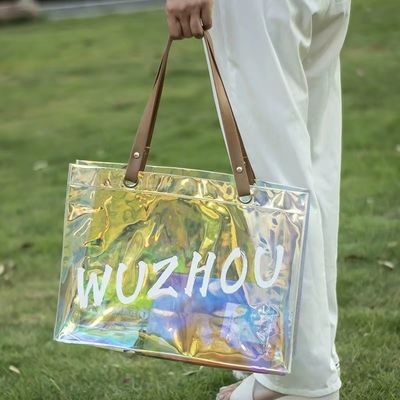 Cosméticos conveniência mais recente moda personalizada eco grande impermeável limpo bolsa de compras