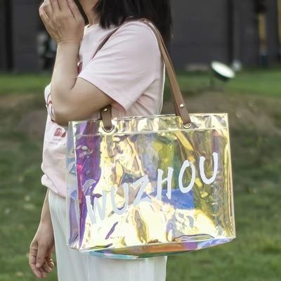 Cosméticos conveniência mais recente moda personalizada eco grande impermeável limpo bolsa de compras