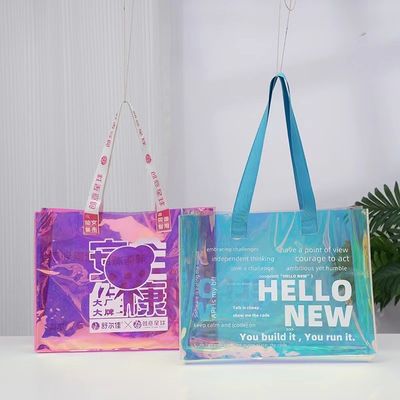 Cosméticos conveniência mais recente moda personalizada eco grande impermeável limpo bolsa de compras