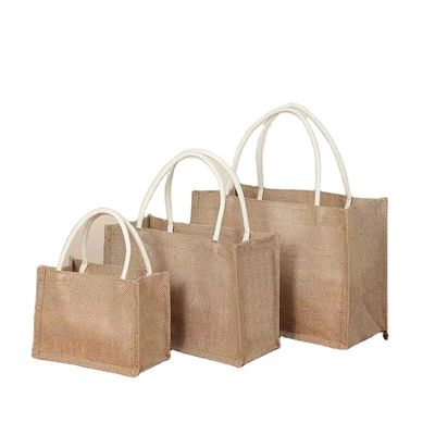 Regalos Bolsa de compras personalizada em borracha natural e ecológica Jute para Tote reutilizável