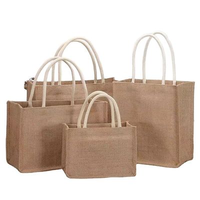 Regalos Bolsa de compras personalizada em borracha natural e ecológica Jute para Tote reutilizável