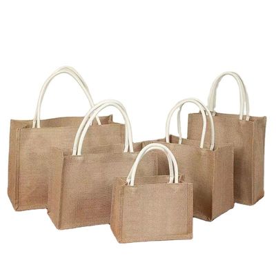 Regalos Bolsa de compras personalizada em borracha natural e ecológica Jute para Tote reutilizável