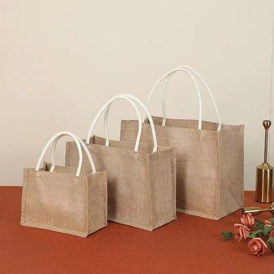 Regalos Bolsa de compras personalizada em borracha natural e ecológica Jute para Tote reutilizável