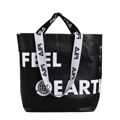 Saco de toque RPET dobrável para mão feito de poliéster de nylon reciclado para compradores com consciência ambiental