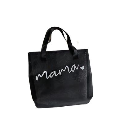 Logotipo personalizado Saco de Tote de Poliéster à prova d'água para compras e exploração de praia