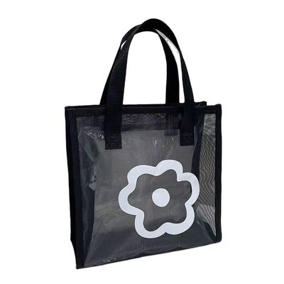 Cartoon Pattern Eco Mini Reusable Tote Bag Custom Printed Polyester Nylon Mesh Shopping