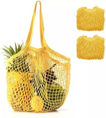 Logotipo personalizado Eco Organic Cotton Mesh Net Saco de compras reutilizável para alimentos de frutas e vegetais