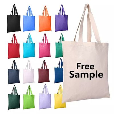 Logotipo personalizado recicla Eco Canvas Gift Shopping Bag Beach Bag Canvas Grocery Tote Bag OEM / ODM