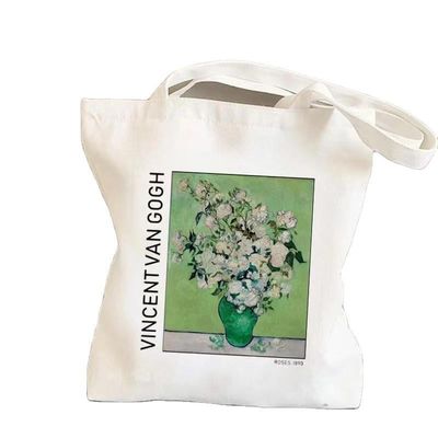 Cartoon Pattern Reusable Canvas Cotton Shopping Tote Bag com Logotipo Personalizado Eco Friendly