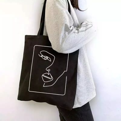 Impressão personalizada de algodão preto de lona Tote Bag para compras mais recente estilo de moda